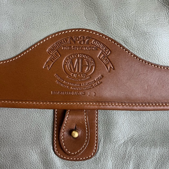 ICONIC Vintage Ghurka Original No 37 The Spectator Bag - grey and brown leather - Picture 2 of 16